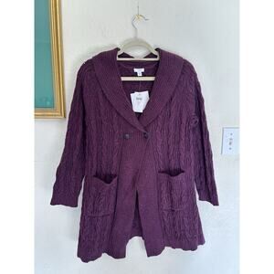 J. Jill Mixed-Texture Shawl-Collar Cardi Size MP NWT